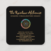 *~* Boho Gold Sacred Geometry Chakra Glitter Vierkante Visitekaartje (Achterkant)
