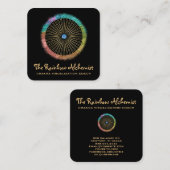 *~* Boho Gold Sacred Geometry Chakra Glitter Vierkante Visitekaartje (Voorkant / Achterkant)