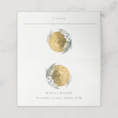 Boho Gold Saga Green Floral Wreath Wedding Plaatskaartje (Buitenkant ongevouwen)
