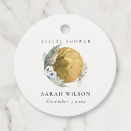 Boho Gold Saga Groene Bloemenkrans Bruidsmeisje  Bedankjes Labels