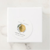 Boho Gold Saga Groene Bloemenkrans Bruidsmeisje Bedankjes Labels (In situ)