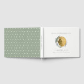 Boho Gold Saga Groene Bloemenkrans Bruidsmeisje Gastenboek (Volledig)
