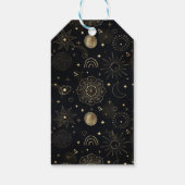 Boho Gold Space doodles Black Design Cadeaulabel (Achterkant)