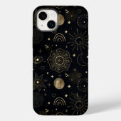 Boho Gold Space doodles Black Design Case-Mate iPhone Case (Achterkant)