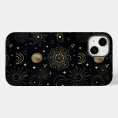 Boho Gold Space doodles Black Design Case-Mate iPhone Case (Achterkant (horizontaal))
