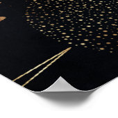 Boho Gold Space doodles Black Design Poster (Hoek)