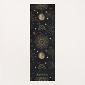 Boho Gold Space doodles Black Design Yogamat (Voorkant)