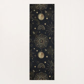 Boho Gold Space doodles Black Design Yogamat (Achterkant)