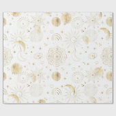 Boho Gold Space doodles White Design Cadeaupapier (Vlak)