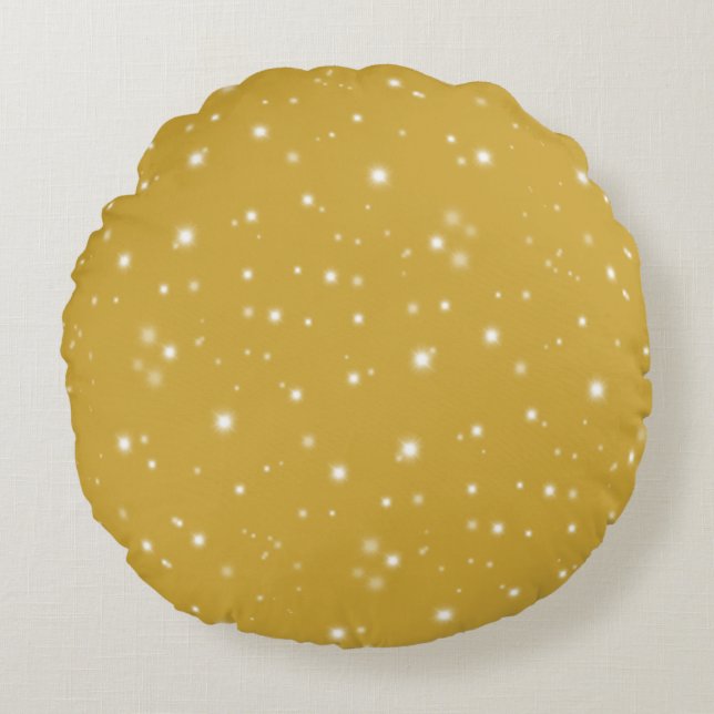 Boho Gold Starlight Rond Kussen (Voorkant)