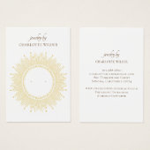 Boho Gold Sunburst Circle Earning Display Card Visitekaartje (Voorkant /achterkant)