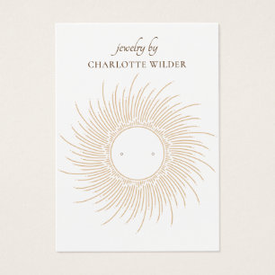 Boho Gold Sunst Spiral Earring Display Card Visitekaartje