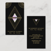 *~* Boho Gold Triangles Alchemy Sacred Geometry Visitekaartje (Voorkant / Achterkant)
