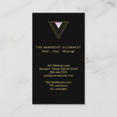 *~* Boho Gold Triangles Alchemy Sacred Geometry Visitekaartje (Achterkant)