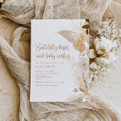 Boho gold Vlinder kussen baby shower Kaart
