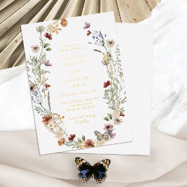 Boho Gold Wedding Folie Folie Uitnodiging
