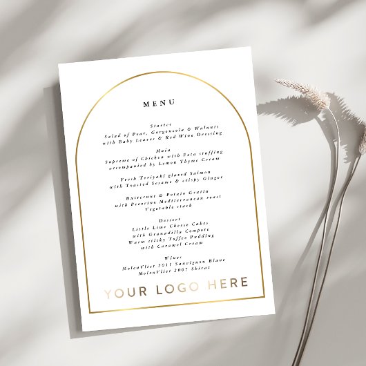 Boho Golden Arch Evenement Logo DIGITAL MENU Kaart