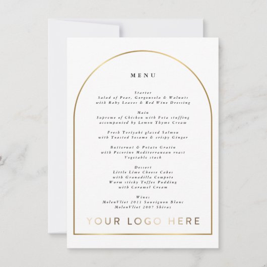 Boho Golden Arch Evenement Logo DIGITAL MENU Kaart (Voorkant)