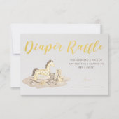 Boho Golden Baby shower Diaper Raffle Card Kaart (Voorkant)