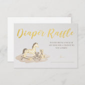 Boho Golden Baby shower Diaper Raffle Card Kaart (Voorkant / Achterkant)