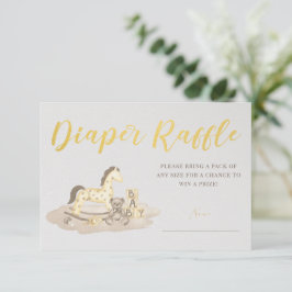 Boho Golden Baby shower Diaper Raffle Card Kaart