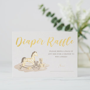 Boho Golden Baby shower Diaper Raffle Card Kaart