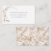 Boho Golden Greenery bruiloft rsvp online Informatiekaartje (Voorkant / Achterkant)