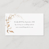 Boho Golden Greenery bruiloft rsvp online Informatiekaartje (Voorkant)