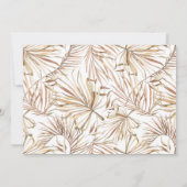 Boho Golden Greenery Wedding Invitation Kaart (Achterkant)