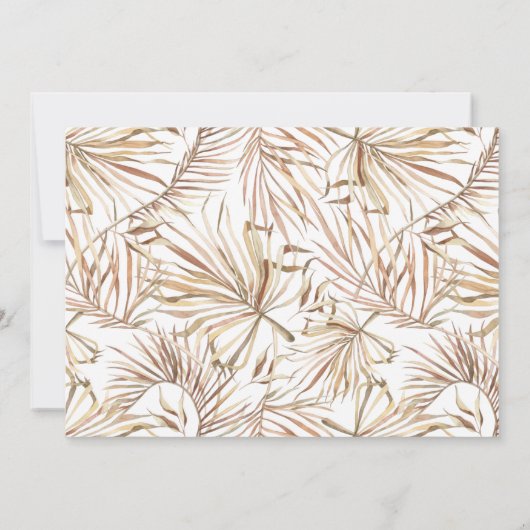 Boho Golden Greenery Wedding Invitation Kaart (Achterkant)