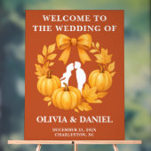 Boho Golden Pumpkin Fall Wedding Welkom Acryl Bord (Neutraal)