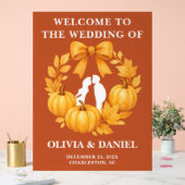 Boho Golden Pumpkin Fall Wedding Welkom Acryl Bord (Huwelijk)