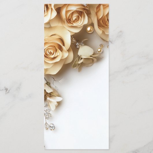 Boho Golden Rozen Spring Wedding Menu (Achterkant)