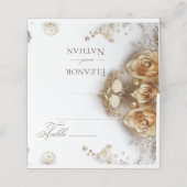 Boho Golden Rozen Spring Wedding Plaatskaartje (Buitenkant ongevouwen)