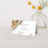 Boho Golden Rozen Spring Wedding Plaatskaartje (Achterkant)