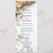 Boho Golden Rozen Spring Wedding Programmakaart (Voorkant)