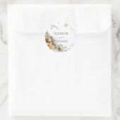 Boho Golden Rozen Spring Wedding Ronde Sticker (Tas)