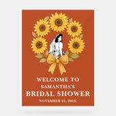 Boho Golden Sunflower Herfst Vrijgezellenfeest Wel Acryl Bord (Voorkant)