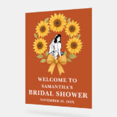 Boho Golden Sunflower Herfst Vrijgezellenfeest Wel Acryl Bord (Hoek)