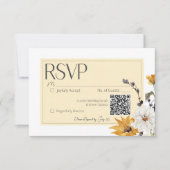 Boho Golden Yellow Meadow Bloemen Geel RSVP Kaartje (Voorkant)