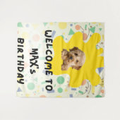 Boho Goldendoodle Eerste Verjaardag Welkom Bord | Wandkleed (Voorkant (horizontaal))