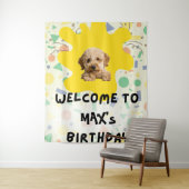 Boho Goldendoodle Eerste Verjaardag Welkom Bord | Wandkleed (In situ)