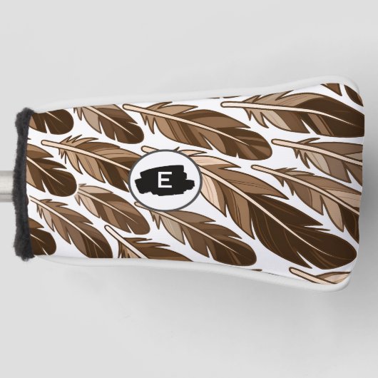 Boho Golf Putter Hoesje – gepersonaliseerd monogra Golfheadcover (Voorkant)