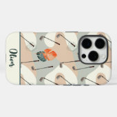 Boho-golfclubs patroon met tropische bladeren Case-Mate iPhone case (Achterkant (horizontaal))