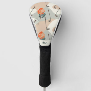 Boho-golfclubs patroon met tropische bladeren golfheadcover