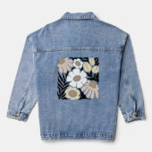 Boho golvende bloem ontwerp denim jacket (Achterkant)