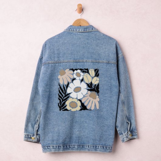 Boho golvende bloem ontwerp denim jacket (Hangar)