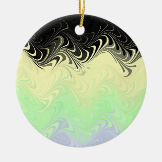 Boho Golvende Gemarmerde Abstract Cassgender Pride Keramisch Ornament (Voorkant)