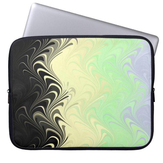 Boho Golvende Gemarmerde Abstract Cassgender Pride Laptop Sleeve (Voorkant)