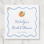 Boho Golvende Lijn Citrus Hoofd Squeeze Bruiloftsb Bedankjes Labels (Voorkant)